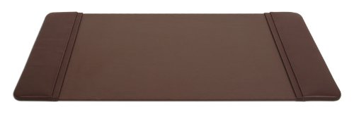 Chocolate Brown Leatherette 22 X 14  Desk Pad with Side Rails WAUCUSTP3428